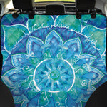 Blue Vishuddha Chakra Mandala Print Pet Car Back Seat Cover