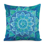 Blue Vishuddha Chakra Mandala Print Pillow Cover