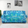 Blue Vishuddha Chakra Mandala Print Sofa Cover