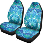 Blue Vishuddha Chakra Mandala Print Universal Fit Car Seat Covers