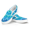 Blue Vishuddha Chakra Mandala Print White Slip On Shoes