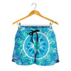 Blue Vishuddha Chakra Mandala Print Women's Shorts