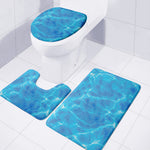 Blue Water Surface Print 3 Piece Bath Mat Set