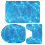 Blue Water Surface Print 3 Piece Bath Mat Set