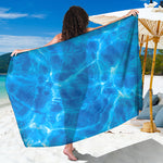 Blue Water Surface Print Beach Sarong Wrap
