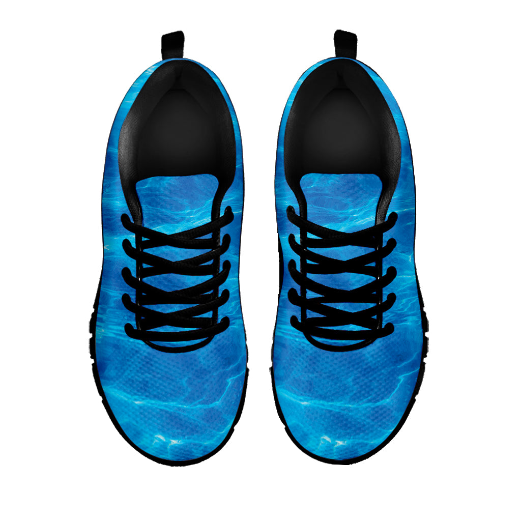 Blue Water Surface Print Black Sneakers