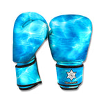 Blue Water Surface Print Boxing Gloves