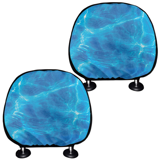 Blue Water Surface Print Car Headrest Covers