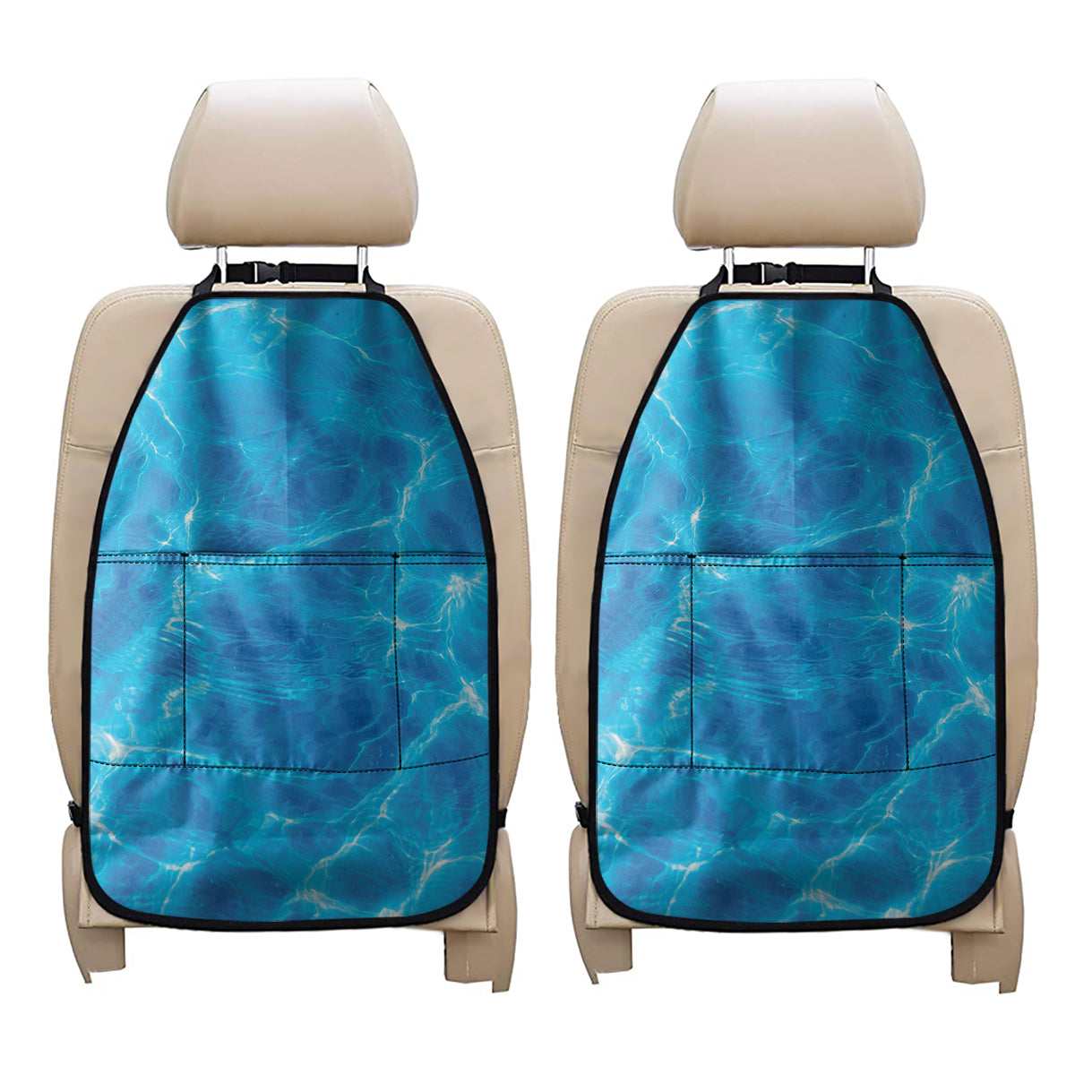 Blue Water Surface Print Car Seat Organizers