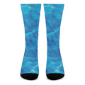 Blue Water Surface Print Crew Socks