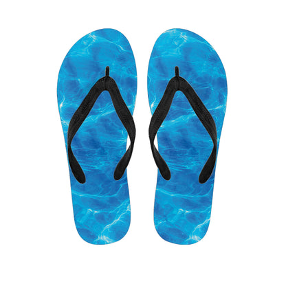 Blue Water Surface Print Flip Flops