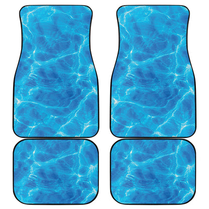 Blue Water Surface Print Front and Back Car Floor Mats