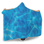 Blue Water Surface Print Hooded Blanket