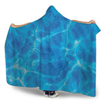 Blue Water Surface Print Hooded Blanket
