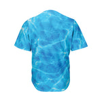 Blue Water Surface Print Men's Baseball Jersey