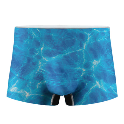 Blue Water Surface Print Men's Boxer Briefs