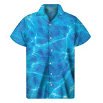 Blue Water Surface Print Men's Short Sleeve Shirt