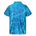 Blue Water Surface Print Men's Short Sleeve Shirt