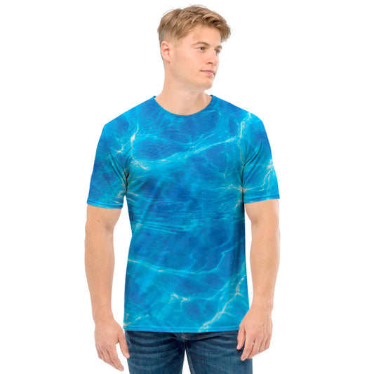 Blue Water Surface Print Men's T-Shirt