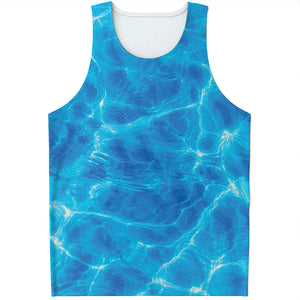 Blue Water Surface Print Men's Tank Top