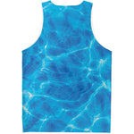 Blue Water Surface Print Men's Tank Top