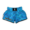 Blue Water Surface Print Muay Thai Boxing Shorts