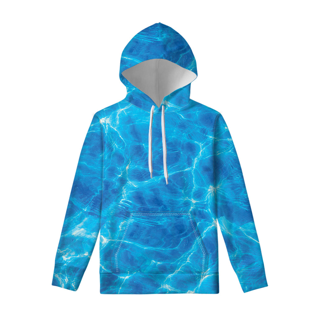 Blue Water Surface Print Pullover Hoodie