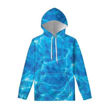Blue Water Surface Print Pullover Hoodie
