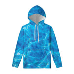 Blue Water Surface Print Pullover Hoodie