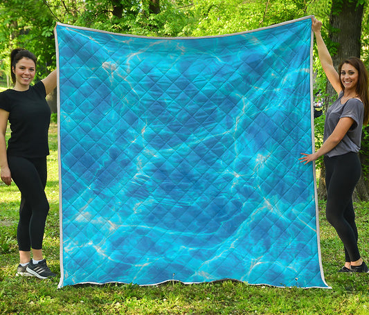 Blue Water Surface Print Quilt