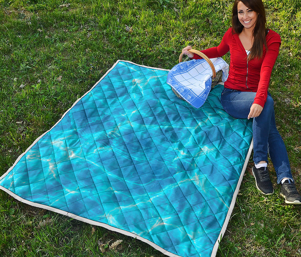 Blue Water Surface Print Quilt