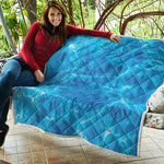 Blue Water Surface Print Quilt