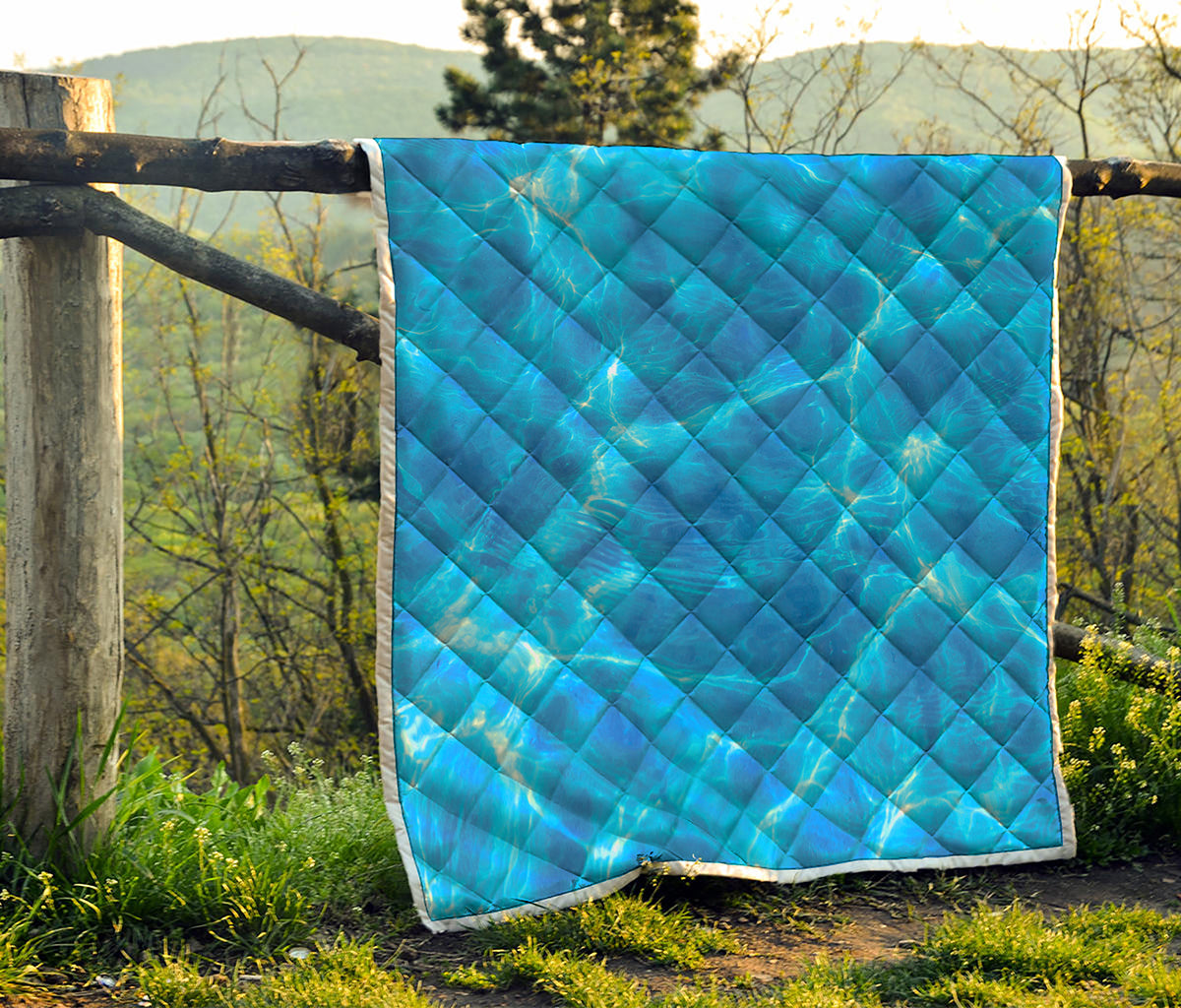 Blue Water Surface Print Quilt