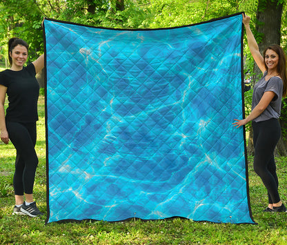 Blue Water Surface Print Quilt