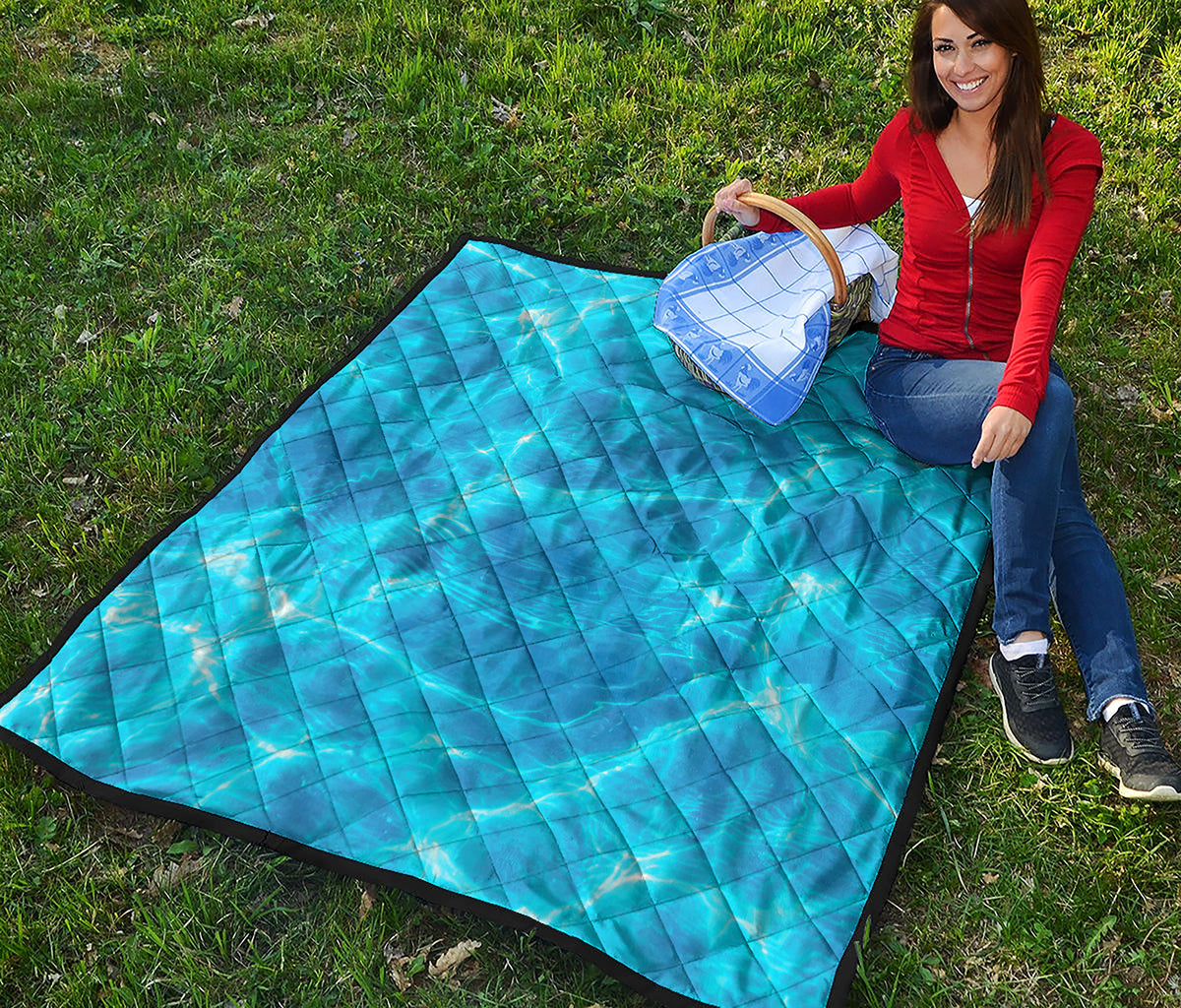 Blue Water Surface Print Quilt