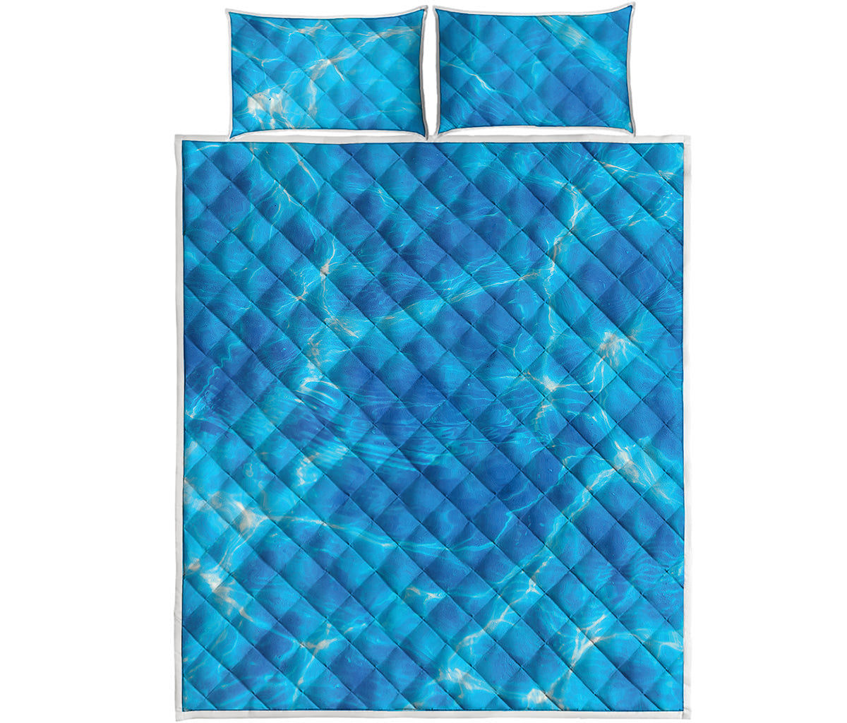 Blue Water Surface Print Quilt Bed Set