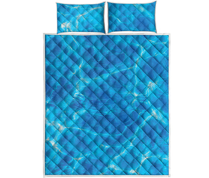 Blue Water Surface Print Quilt Bed Set