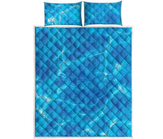 Blue Water Surface Print Quilt Bed Set