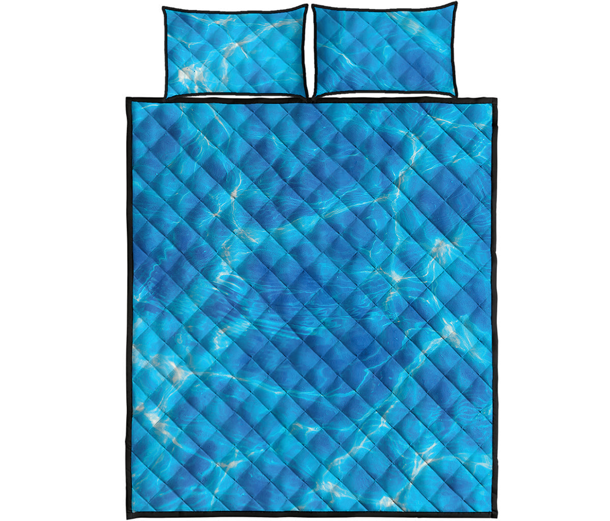 Blue Water Surface Print Quilt Bed Set