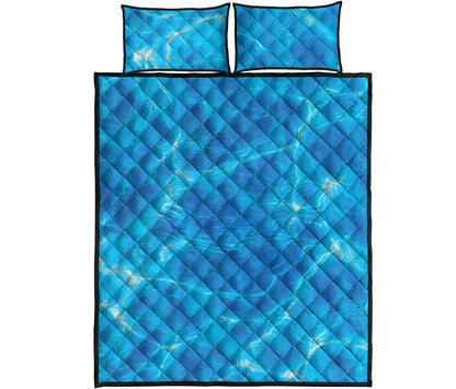 Blue Water Surface Print Quilt Bed Set