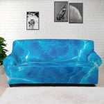 Blue Water Surface Print Sofa Cover