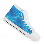 Blue Water Surface Print White High Top Shoes