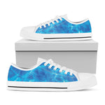 Blue Water Surface Print White Low Top Shoes