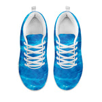 Blue Water Surface Print White Sneakers