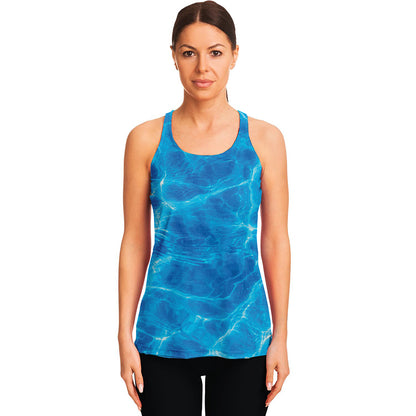 Blue Water Surface Print Women's Racerback Tank Top