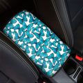 Blue Watercolor Butterfly Pattern Print Car Center Console Cover