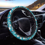 Blue Watercolor Butterfly Pattern Print Car Steering Wheel Cover