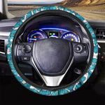 Blue Watercolor Butterfly Pattern Print Car Steering Wheel Cover