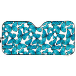 Blue Watercolor Butterfly Pattern Print Car Sun Shade