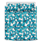 Blue Watercolor Butterfly Pattern Print Duvet Cover Bedding Set